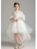 Ivory Lace Tulle High Low Flower Girl Dress